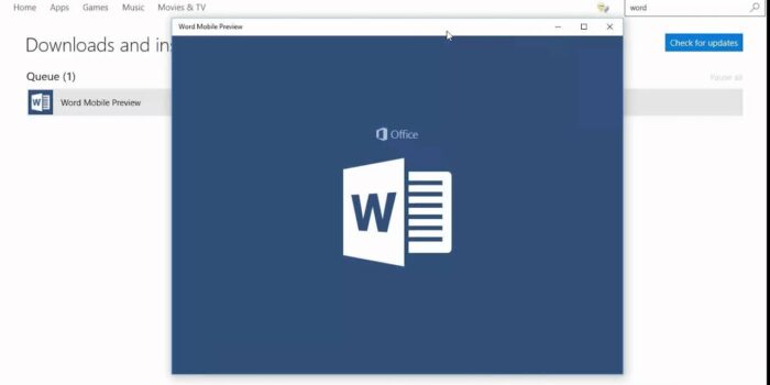 Word Windows 10